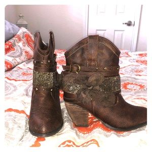 Bling brown booties